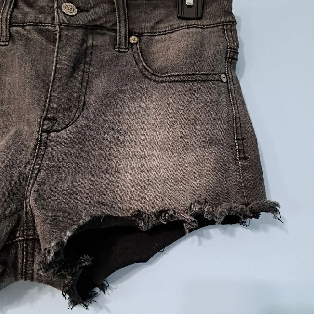 Altar'd State Distressed Henrix Raw Hem Rewash Black Summer Short Size 27